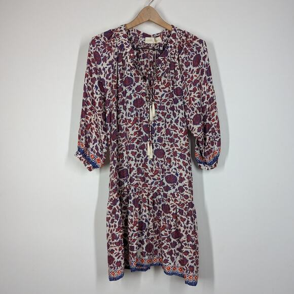 Natalie Martin Stevie Mini Dress Bloom Lapis Coral Floral Size XS NWT Bohemian - Picture 3 of 10
